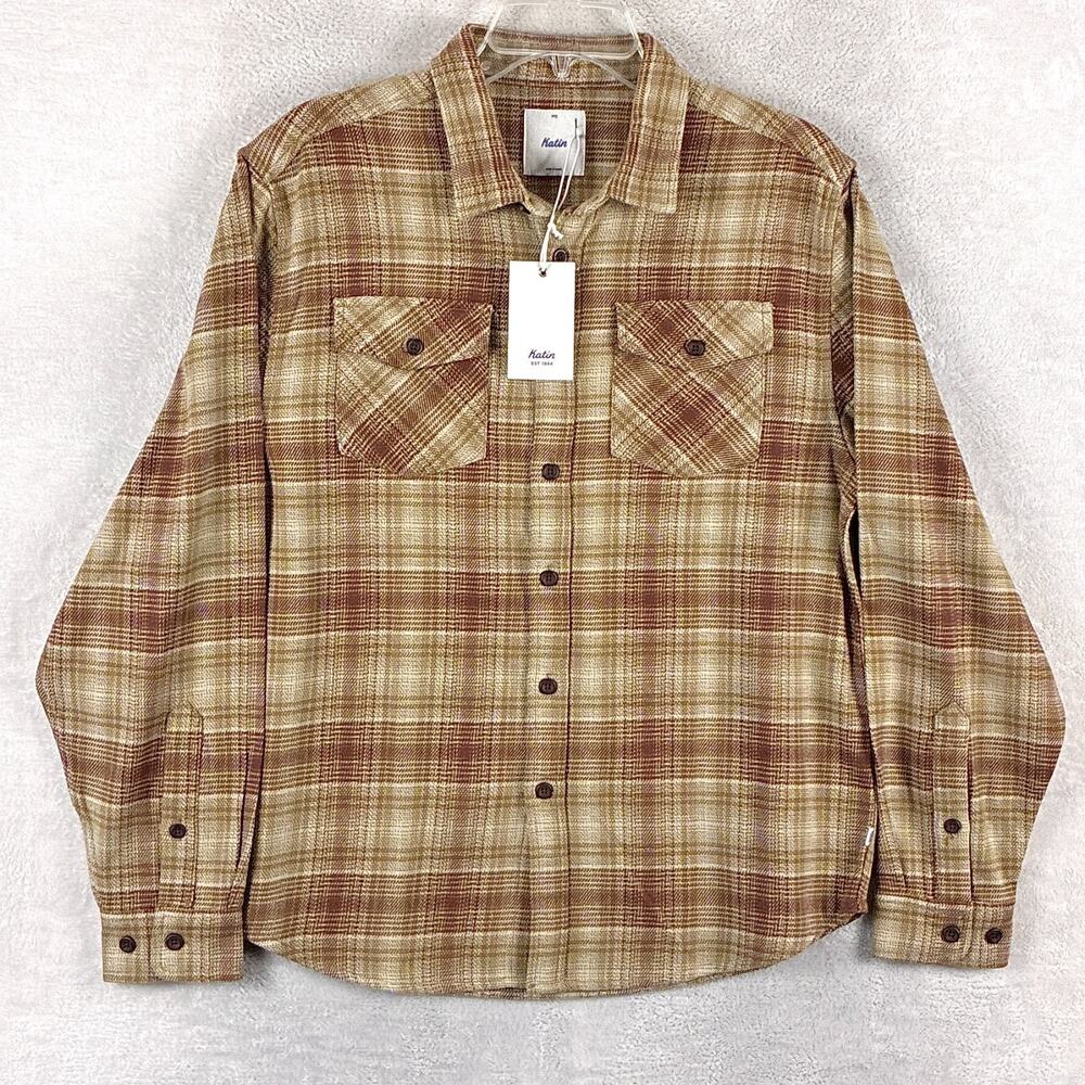 Katin Shirt Mens M Brown Plaid Sierra Flannel Preppy Outdoors Hiking Huckberry
